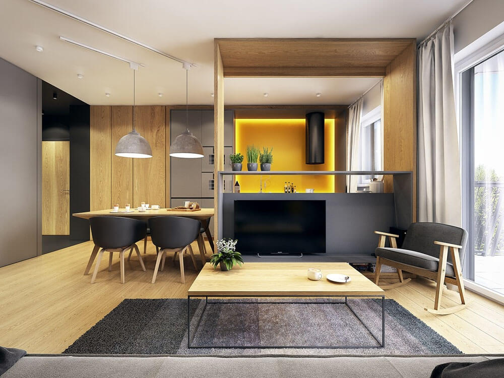 Căn hộ 1 phòng ngủ nhỏ 45m2